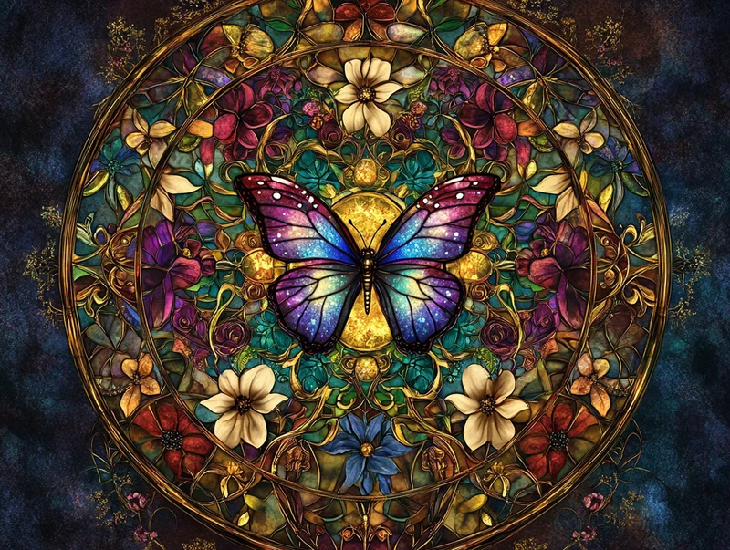 Butterflies and Blossoms Mandala