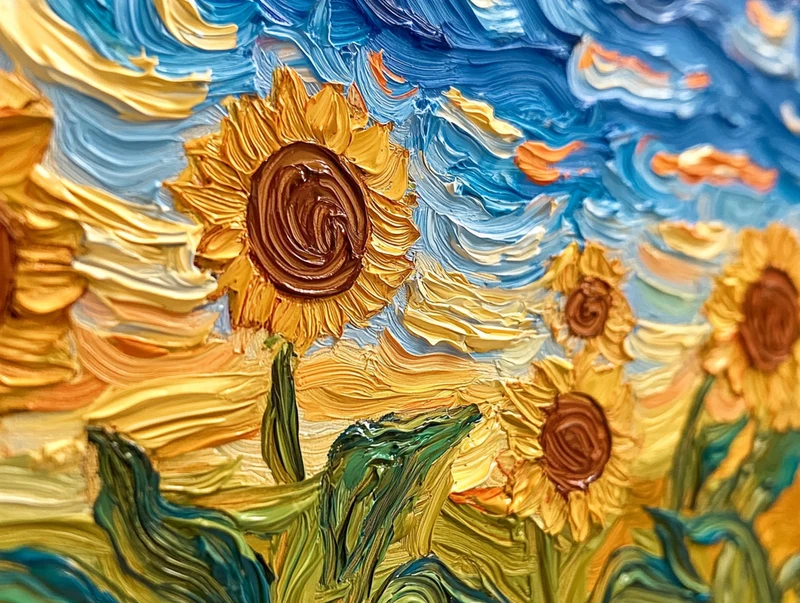Sunflowers Under a Vibrant Sky