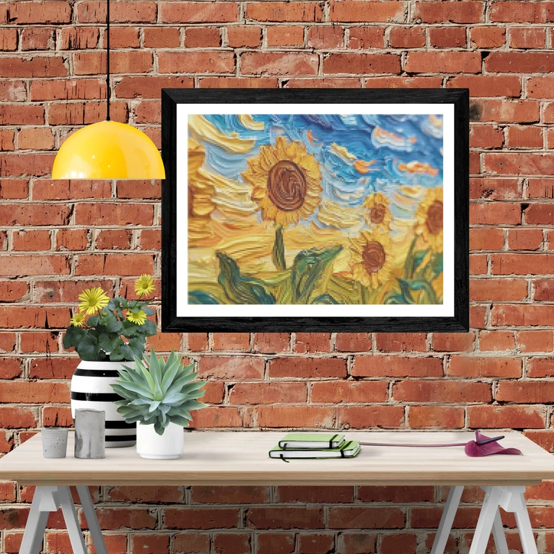 Sunflowers Under a Vibrant Sky