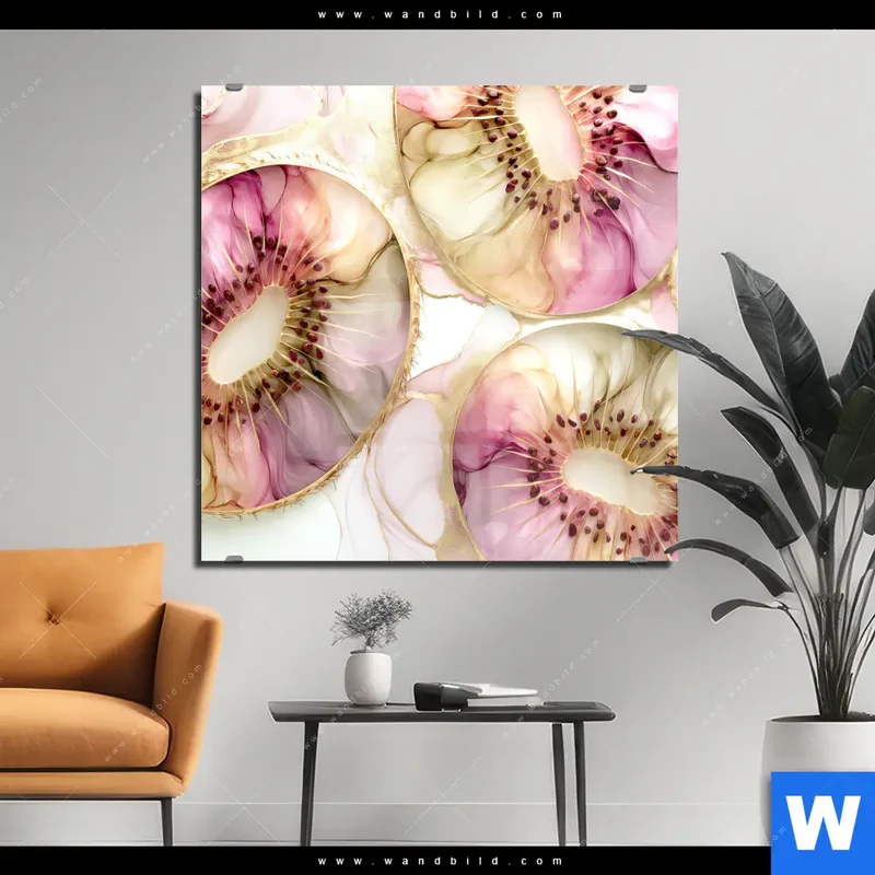 Acrylglasbild | Kiwi - Edle Fruchtfantasie | Quadrat