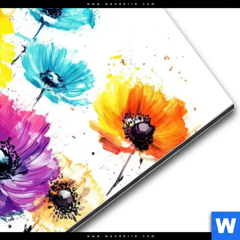Alu-Dibond Bild | Bunte Blütenexplosion | Hochformat