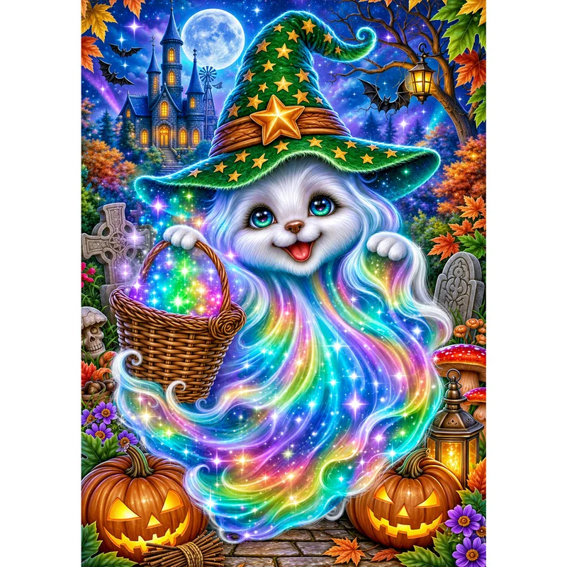 5D Diamond Painting – Regenbogengeist im Zauberwald