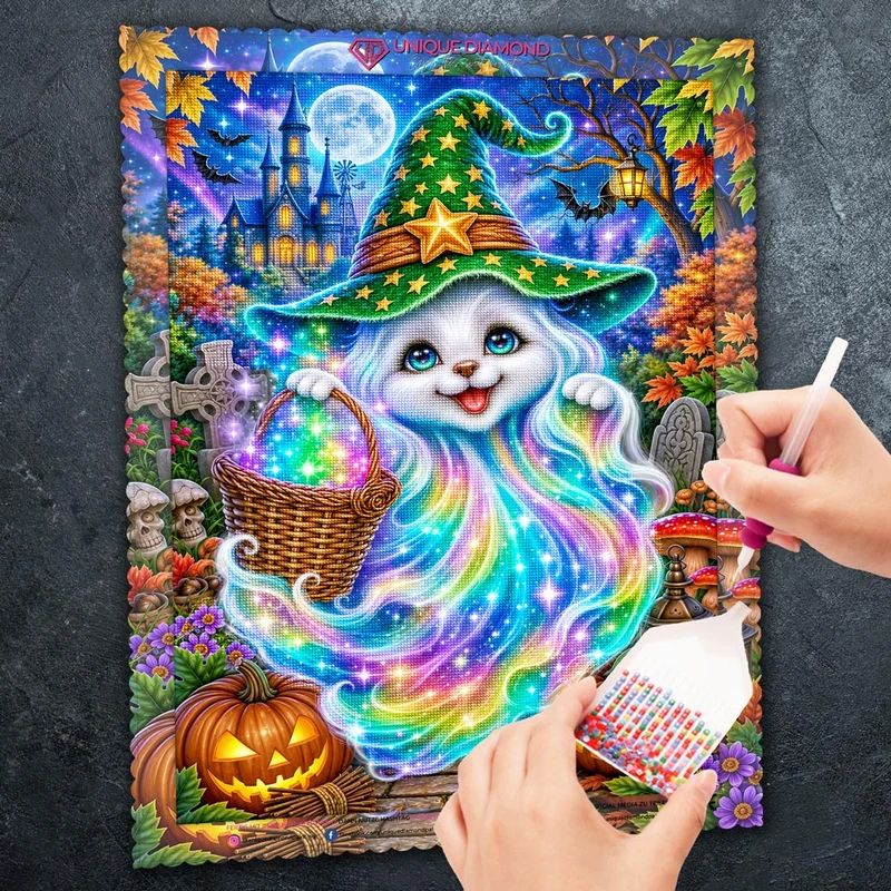 5D Diamond Painting – Regenbogengeist im Zauberwald