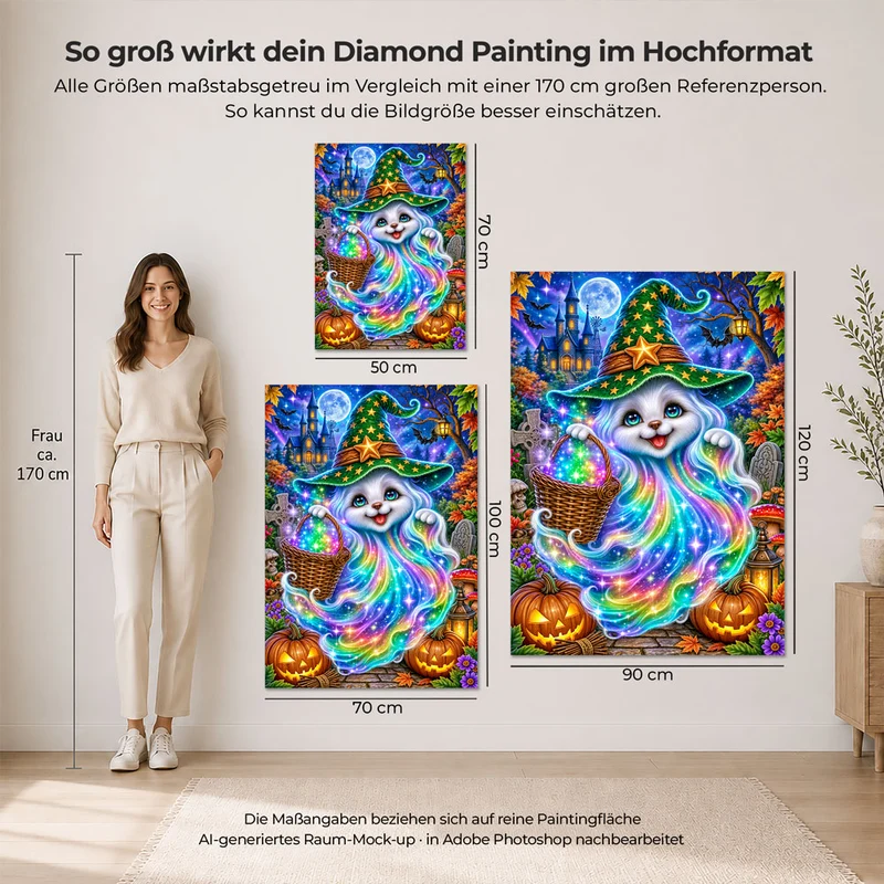 5D Diamond Painting – Regenbogengeist im Zauberwald