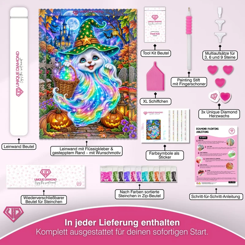 5D Diamond Painting – Regenbogengeist im Zauberwald