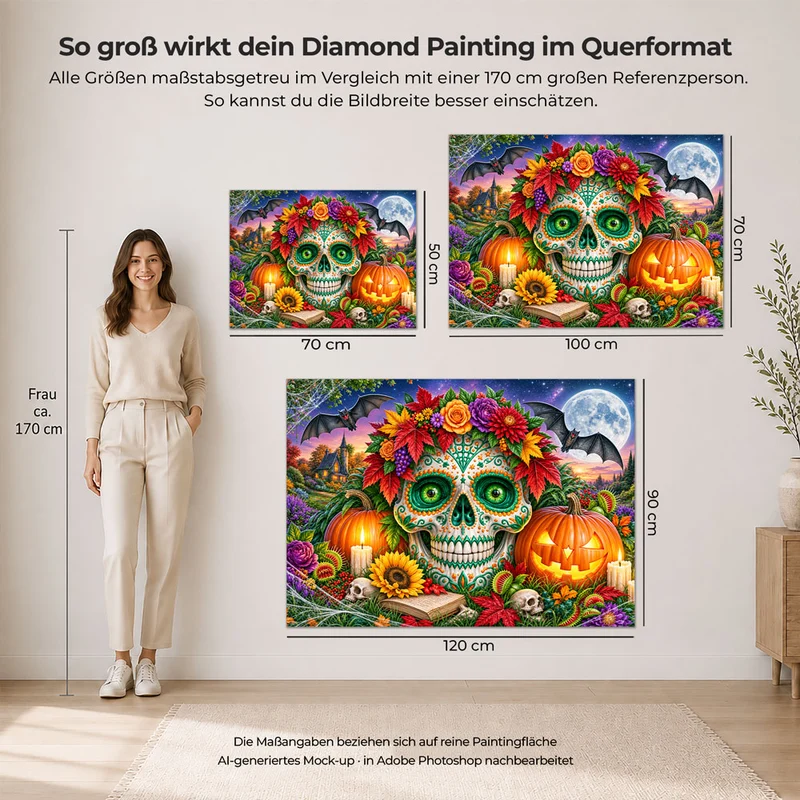 5D Diamond Painting – Totenkopfzauber im Herbstgarten