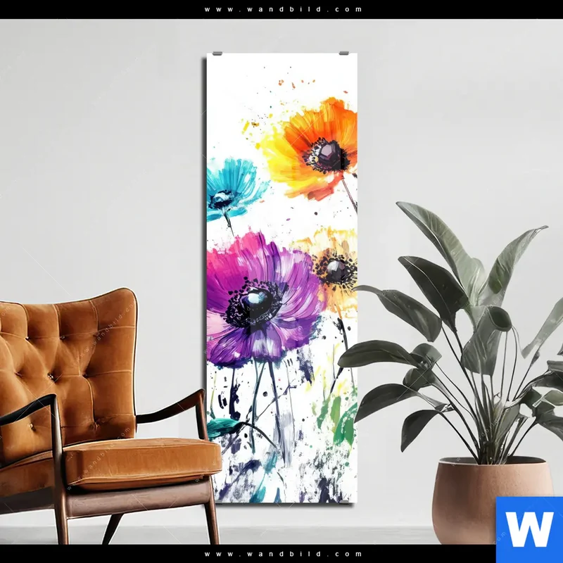 Acrylglasbild | Bunte Blütenexplosion | Schmal