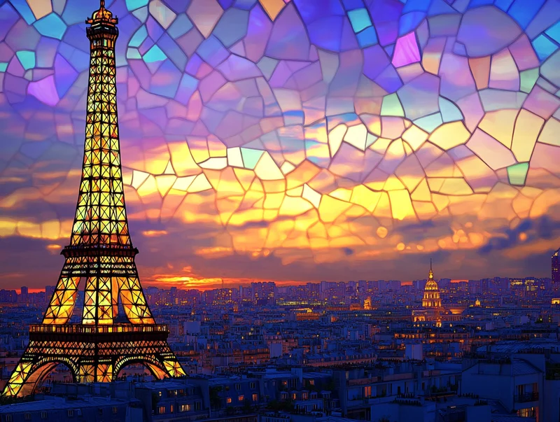 The Eiffel Tower at Dusk