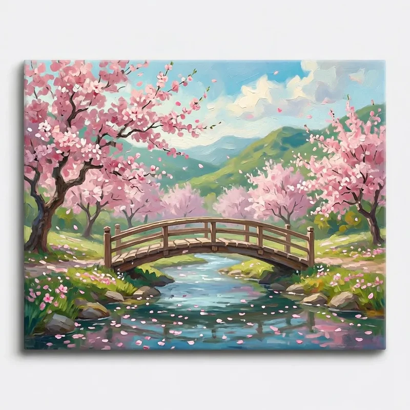 Malen nach Zahlen - Brücke in den Frühling
