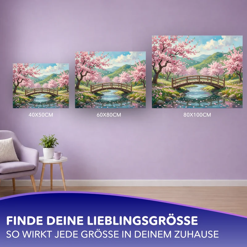 Malen nach Zahlen - Brücke in den Frühling
