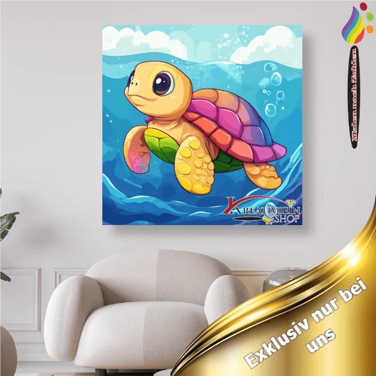 Bunte Schildkröte 3 - Malen nach Zahlen