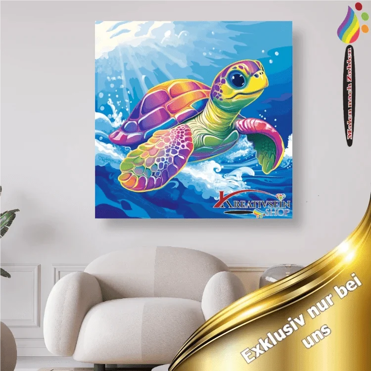 Bunte Schildkröte 1 - Malen nach Zahlen