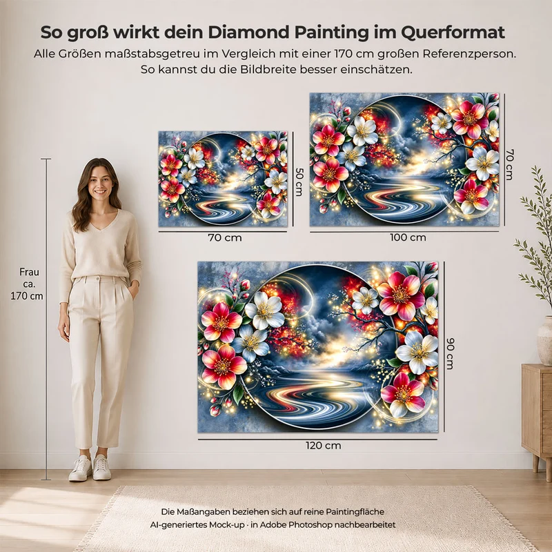 5D Diamond Painting – Blütenportal ins Goldene Licht