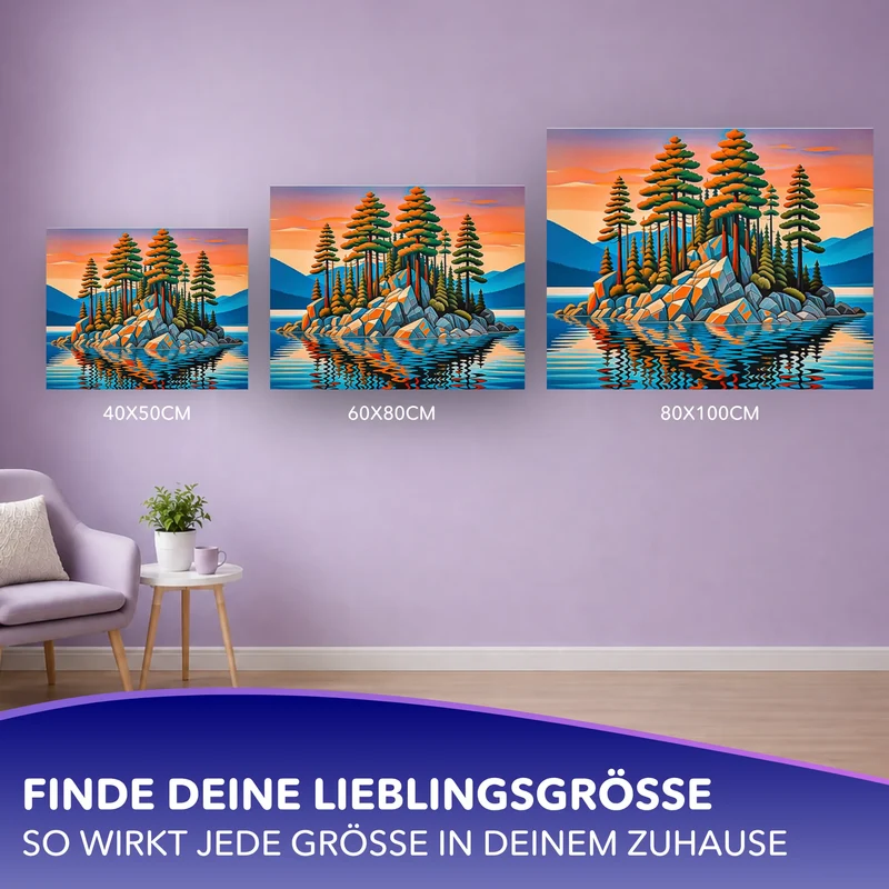 Malen nach Zahlen - Insel im Abendlicht