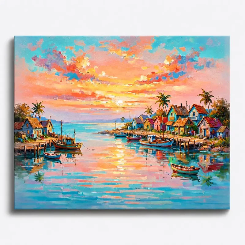 Malen nach Zahlen - Sonne überm Strand