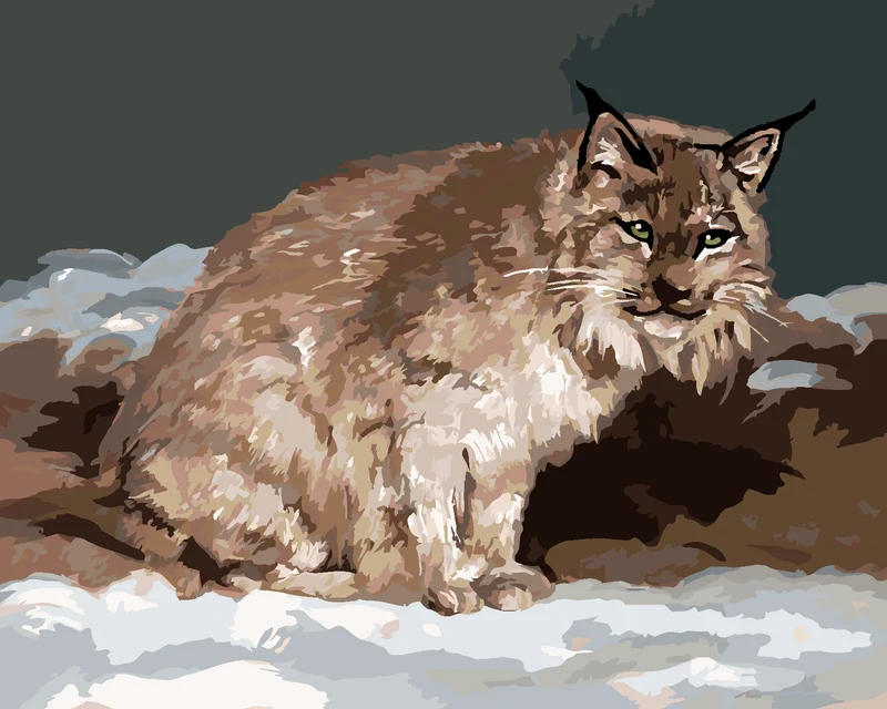 Diamond painting - LUCHS IM WINTER (D. RUSTY RUST)