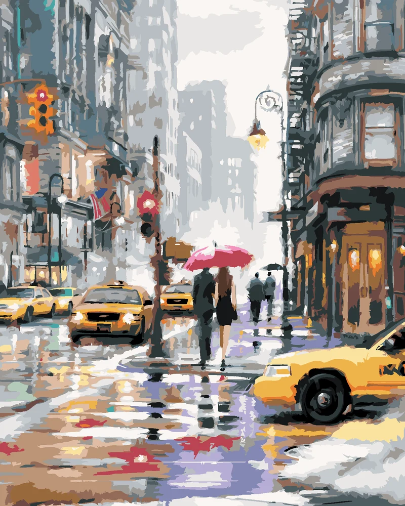 Diamond painting - GELBE TAXIS IN NEW YORK (RICHARD MACNEIL)