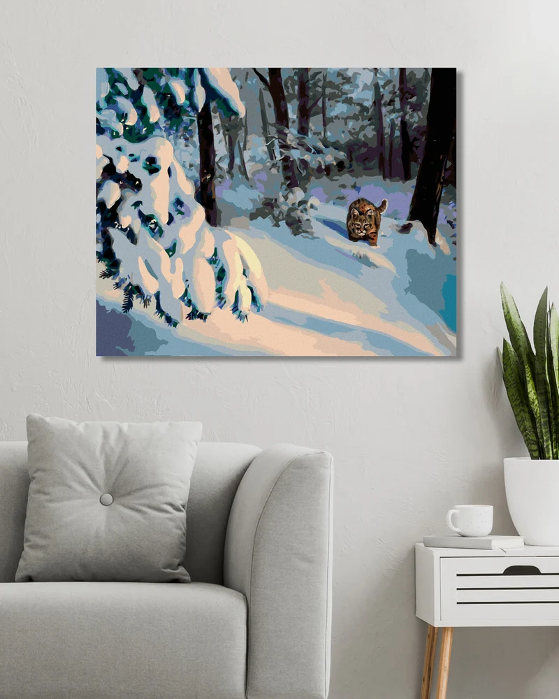Diamond painting - LUCHS LAUERT IM SCHNEE (D. RUSTY RUST)
