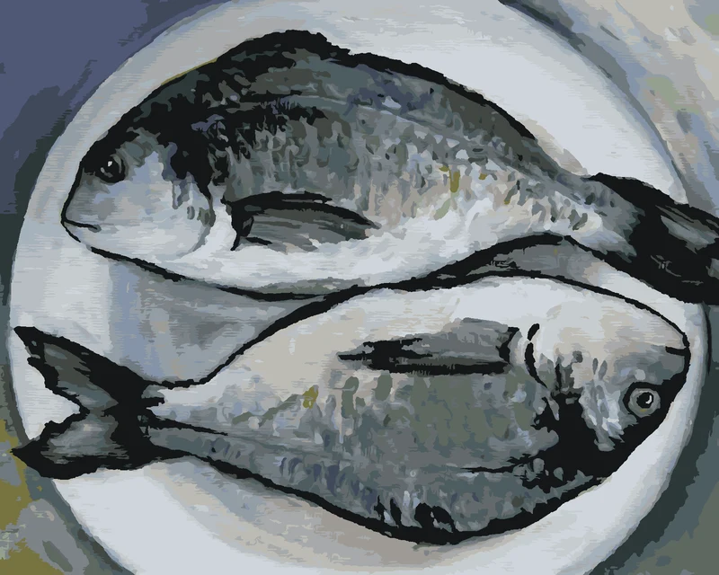 Diamond painting - FISCH AUF DEM TISCH