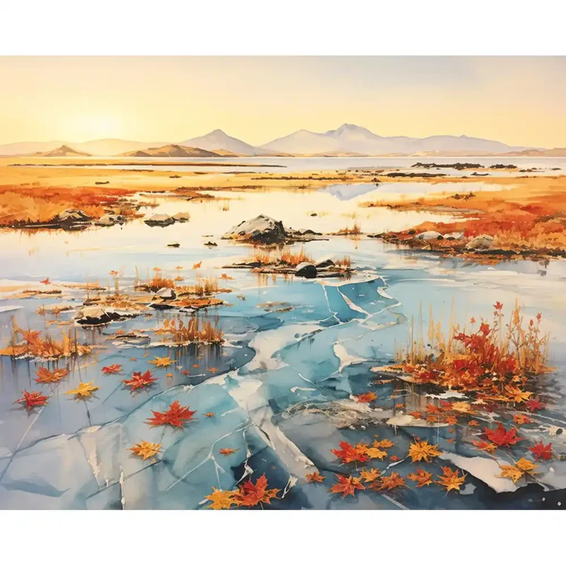 Malen nach Zahlen - Herbstlicht im Frost