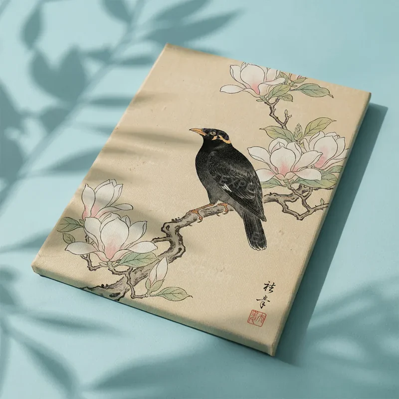 Malen nach Zahlen Amsel bei Magnolie Japan