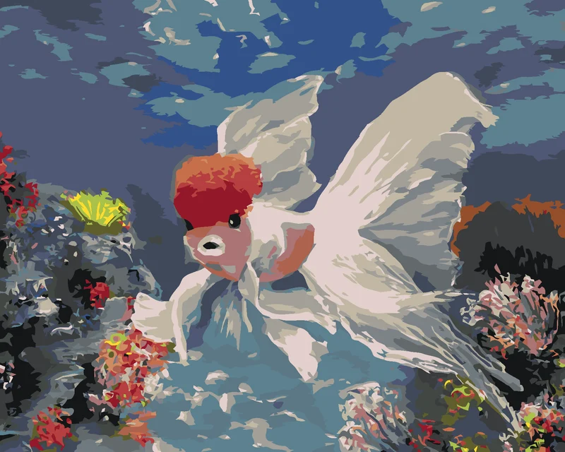 Diamond painting - FISH LÖWENKOPF RED CAP