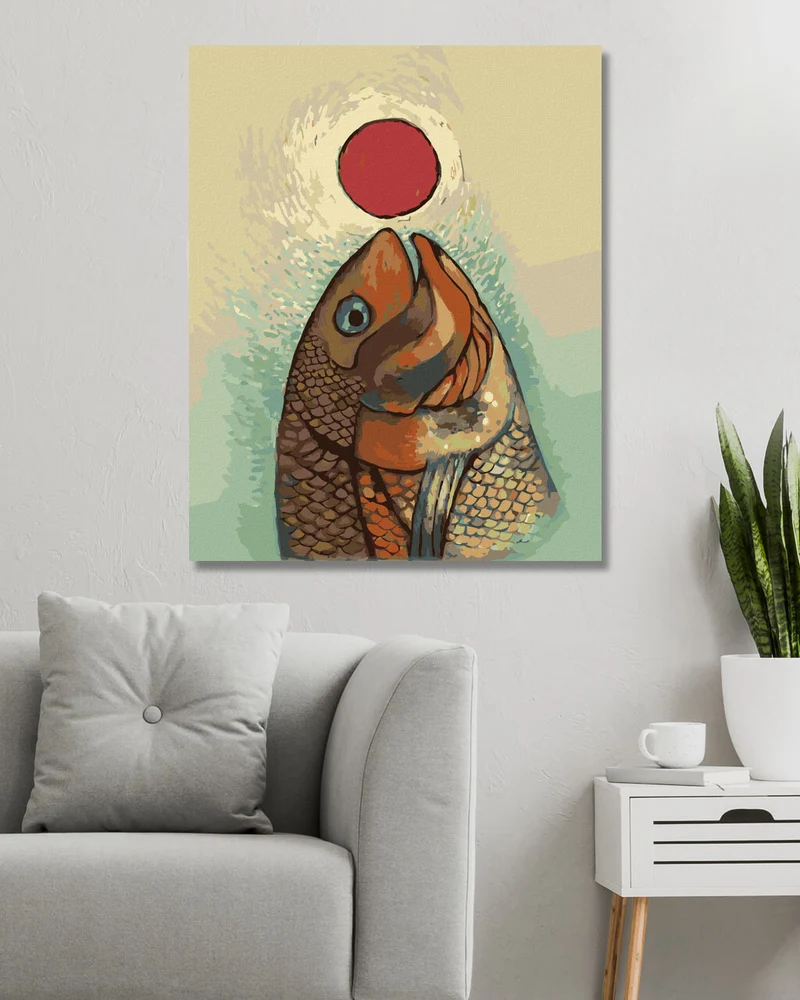 Diamond painting - FISCH MIT ROTEM RAD