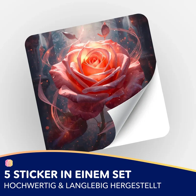 Aufkleber 5er-Set - Herzflamme