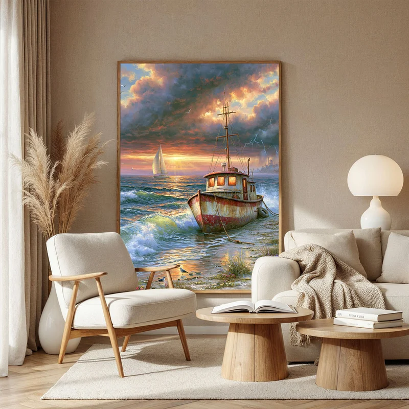 5D Diamond Painting – Zwischen Sturm und Heimkehr