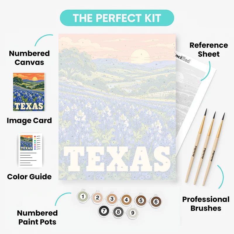 Hill Country Bluebonnets - Paint by Numbers Kit