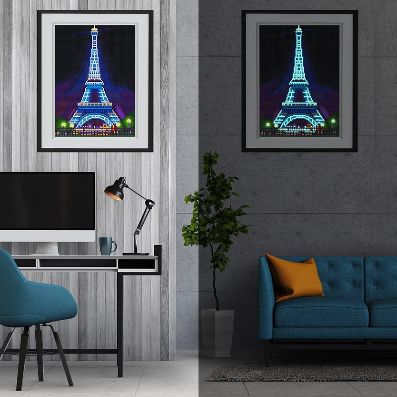 Eiffelturm - Glow in the Dark Diamond Painting