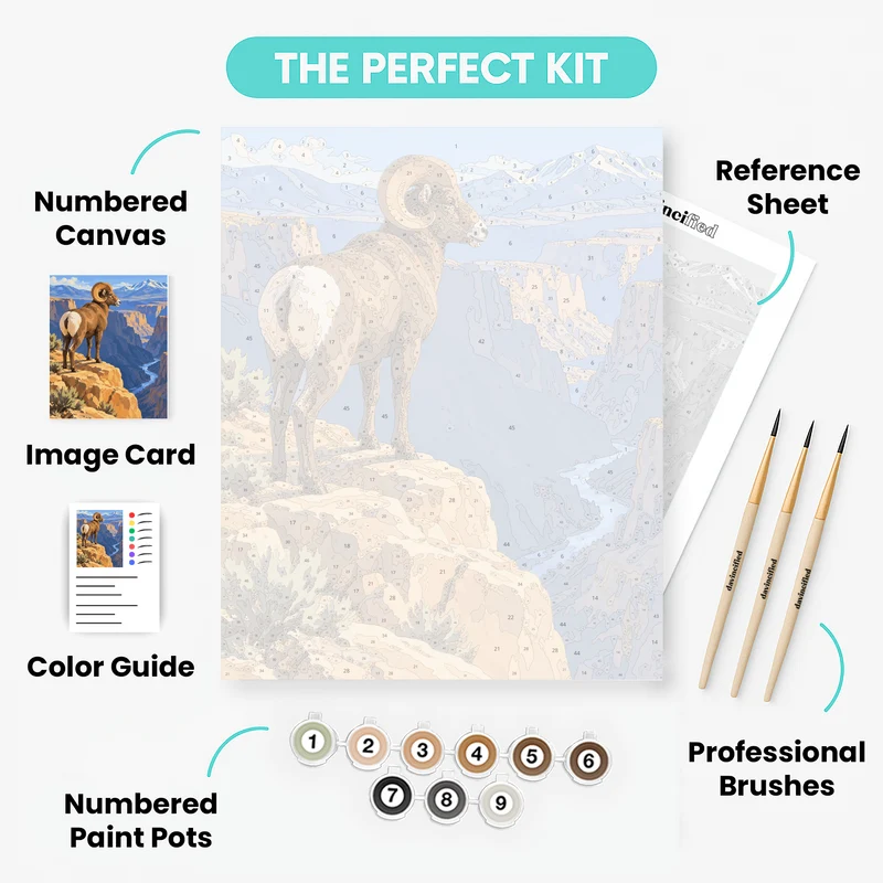 Bighorn Sheep on the Rim - Paint by Numbers Kit