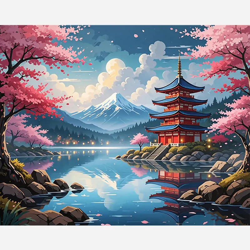 Malen nach Zahlen - Japanischer Frühlingstraum