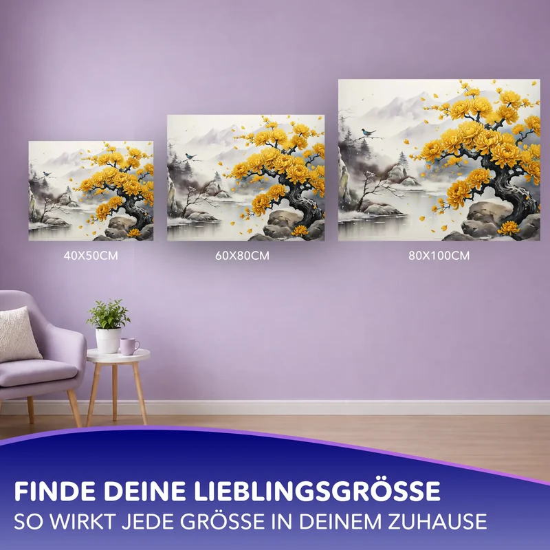 Malen nach Zahlen - Goldener Frühlingshauch