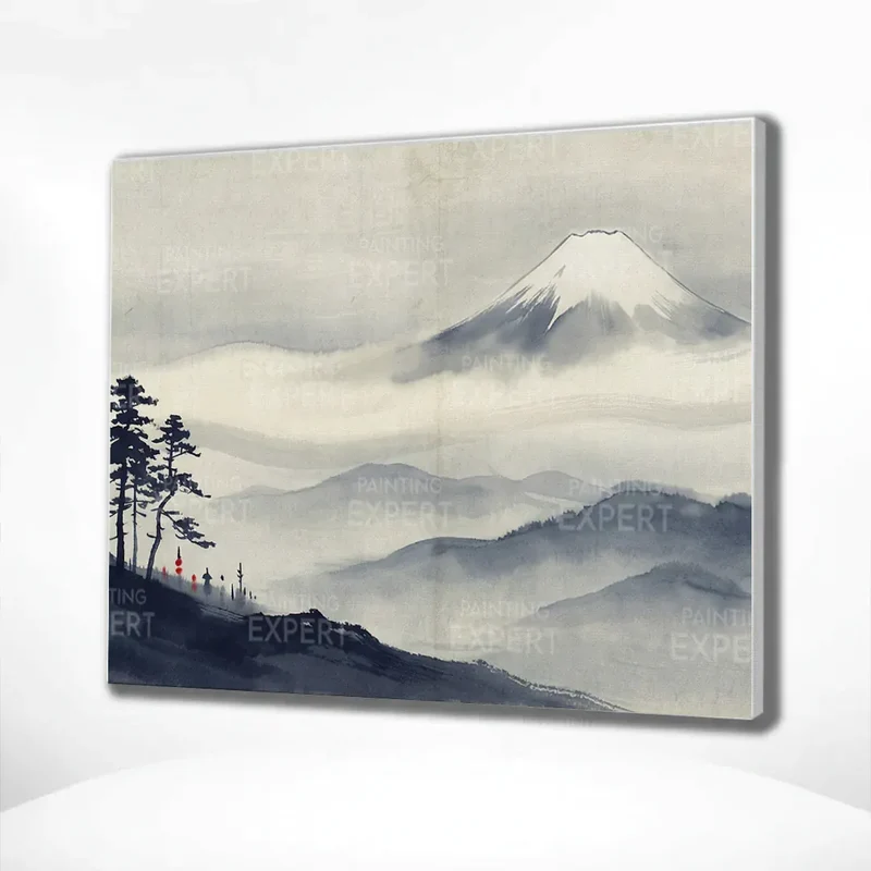 Malen nach Zahlen Fuji über dem Nebel Japan