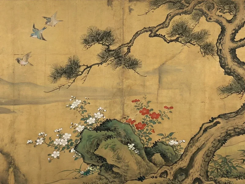 Malen nach Zahlen Blüte unter der alten Kiefer Japan