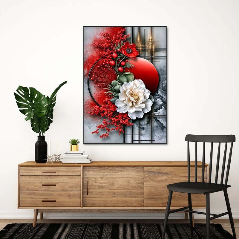 5D Diamond Painting – Rubinblüte der Eleganz
