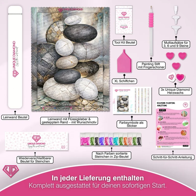 5D Diamond Painting – Stille Balance der Steine