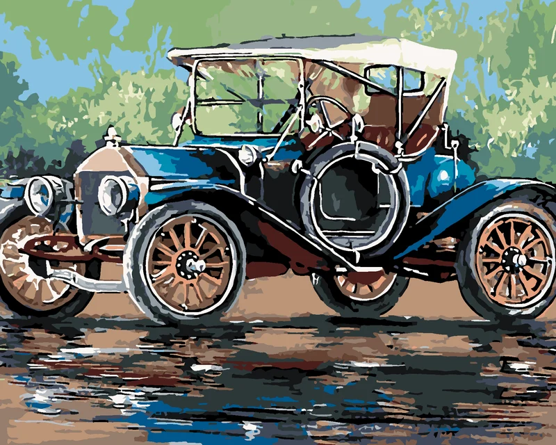 Diamond painting - RETRO AUTO MIT VERDECK