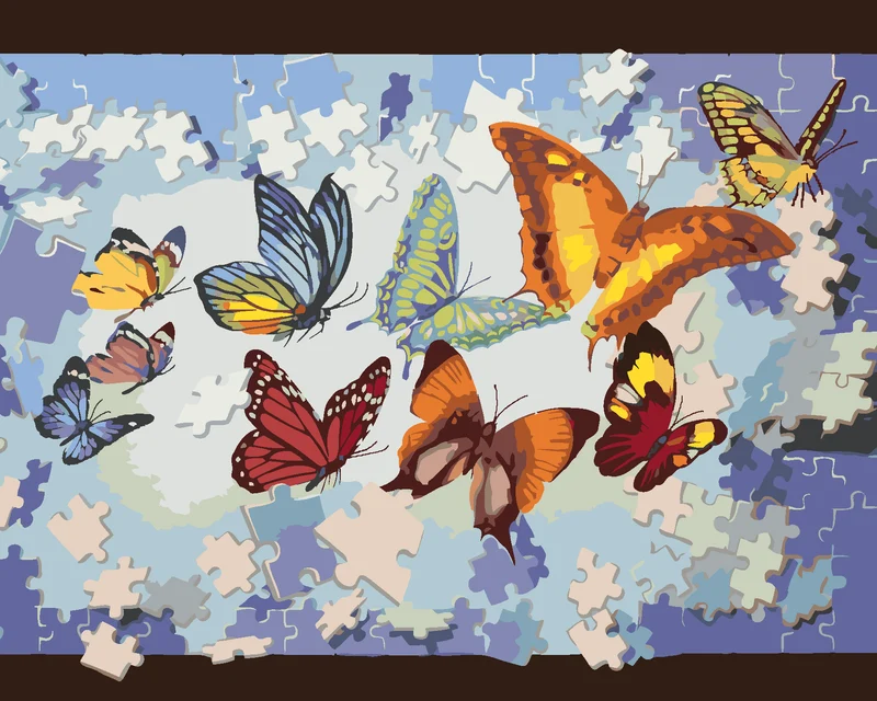 Diamond painting - PUZZLE UND SCHMETTERLINGE (D. RUSTY RUST)