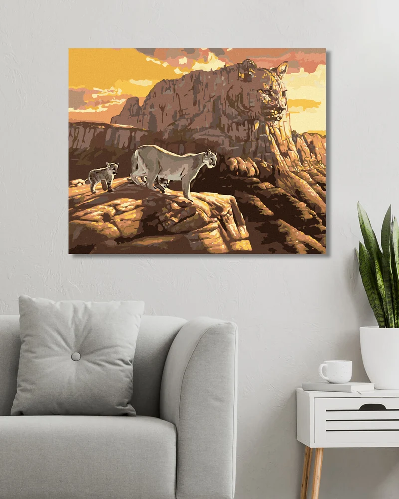 Diamond painting - PUMA, FELSEN UND SONNENUNTERGANG (D. RUSTY RUST)