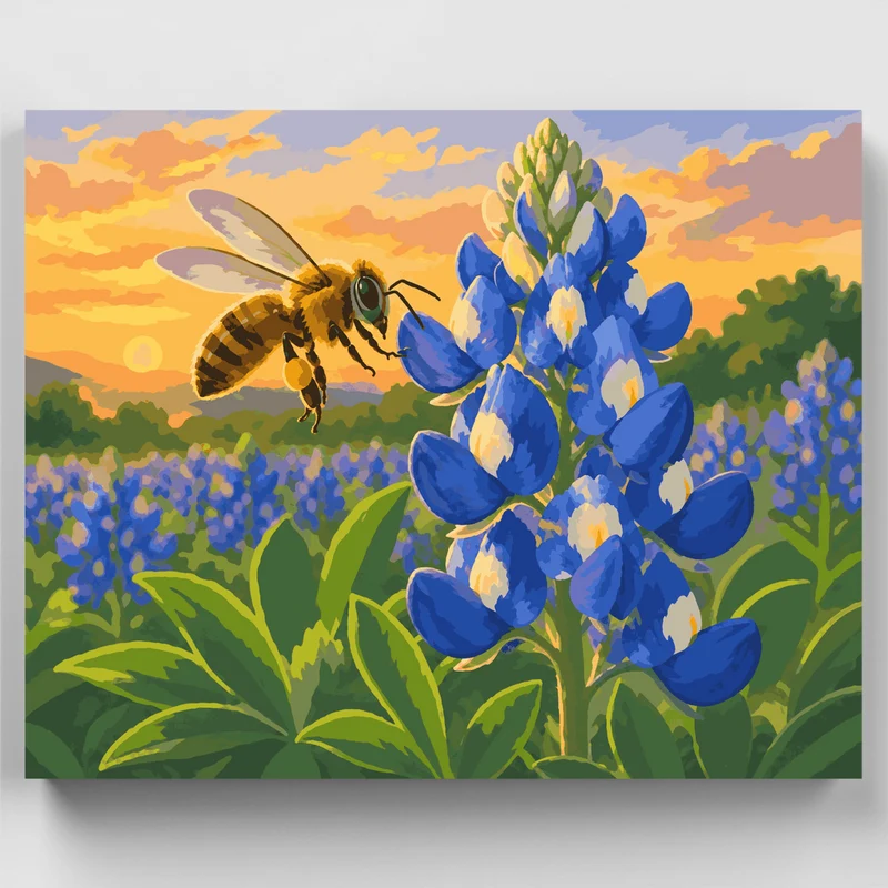 Bee and Bluebonnet - Paint by Numbers Kit