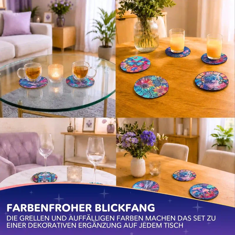 Diamond Painting - Untersetzer Bunte Tierwelt