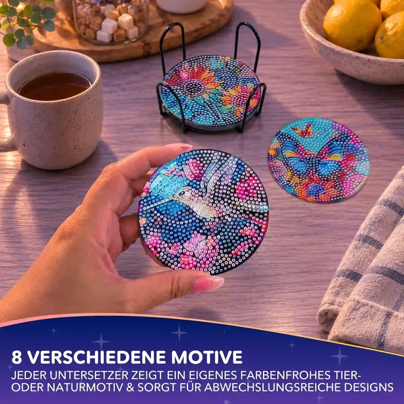 Diamond Painting - Untersetzer Bunte Tierwelt
