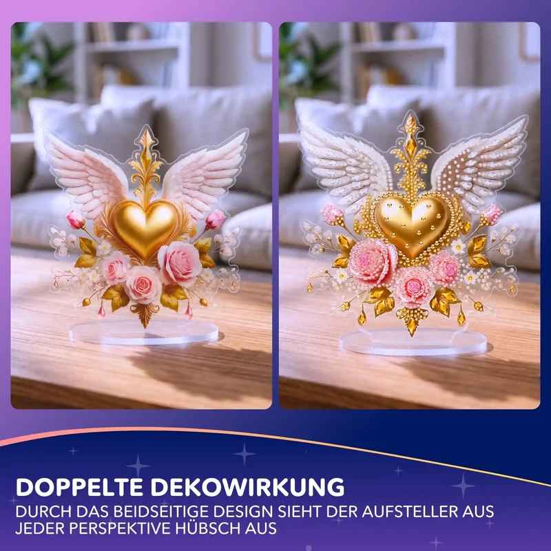 Diamond Painting - Aufsteller Herz & Flügel