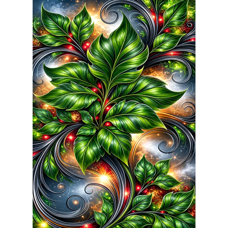 5D Diamond Painting – Smaragdzauber des Lebens