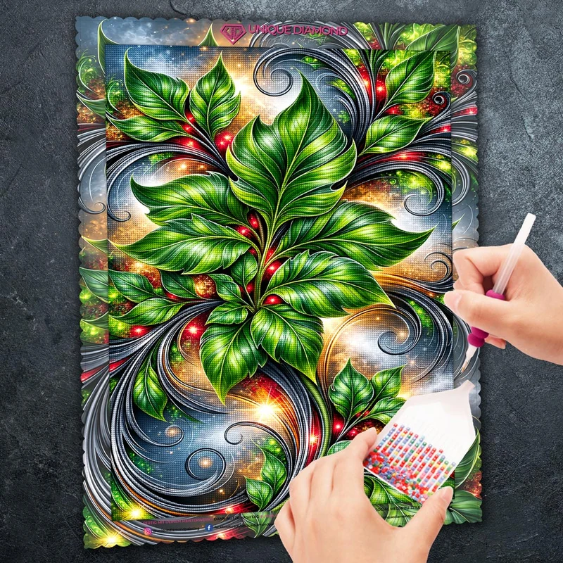 5D Diamond Painting – Smaragdzauber des Lebens