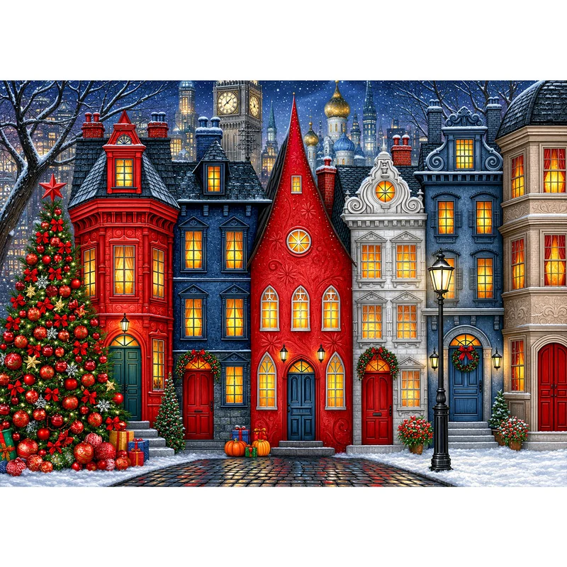 5D Diamond Painting – Weihnachtslichter der Zauberstadt