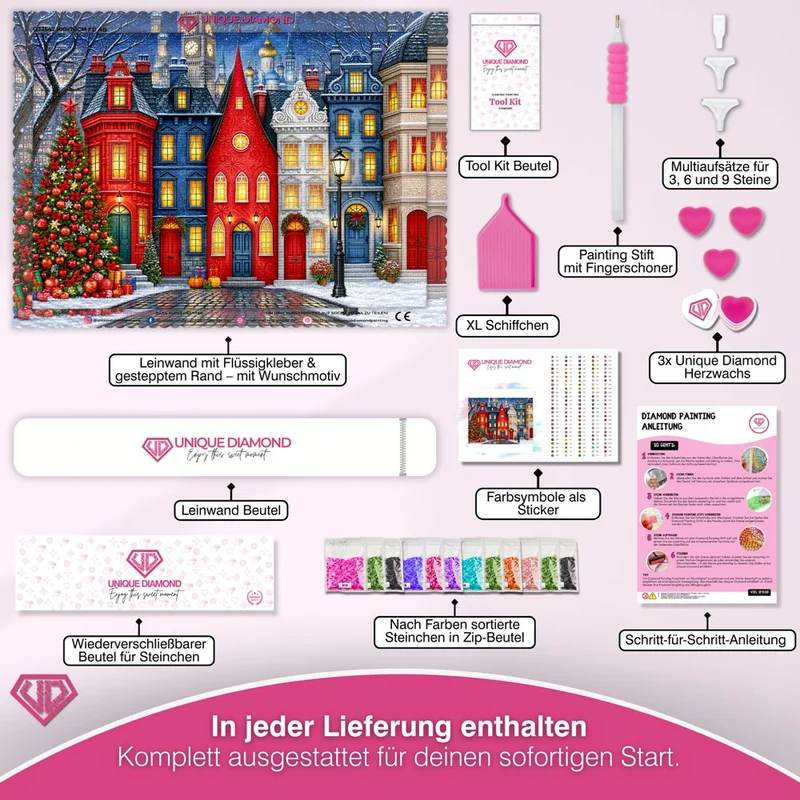 5D Diamond Painting – Weihnachtslichter der Zauberstadt