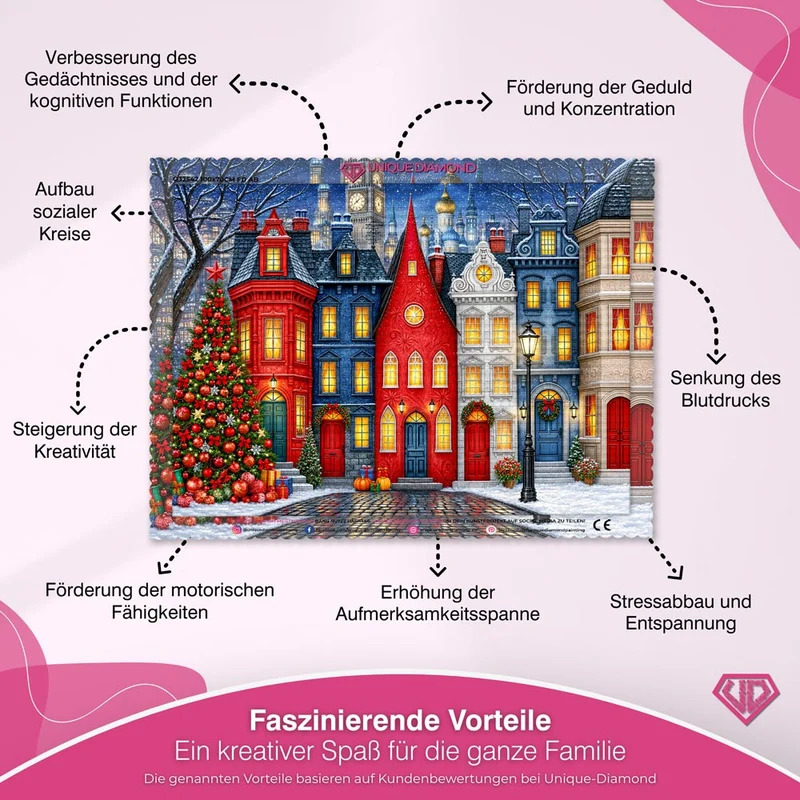 5D Diamond Painting – Weihnachtslichter der Zauberstadt